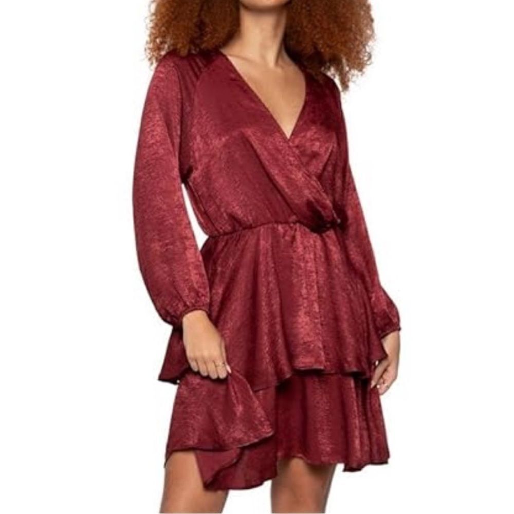 Black Tape Burgundy Mini Fit & Flare
Dress(Size Medium)